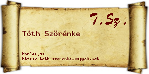 Tóth Szörénke névjegykártya